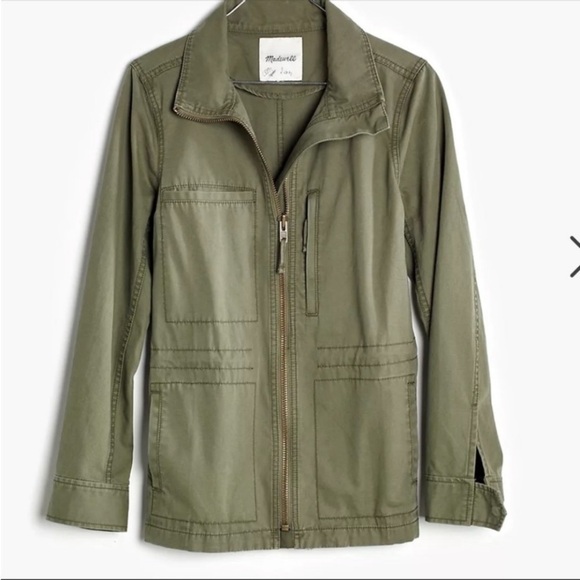 MADEWELL Army Olive Green Zip Up Military Fleet Utility Jacket - Size Small - Picture 3 of 13